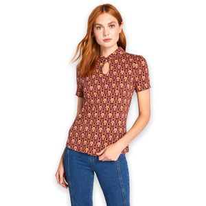 ModCloth Admirable Aesthetic Keyhole Top Retro 70s Women’s Size XL